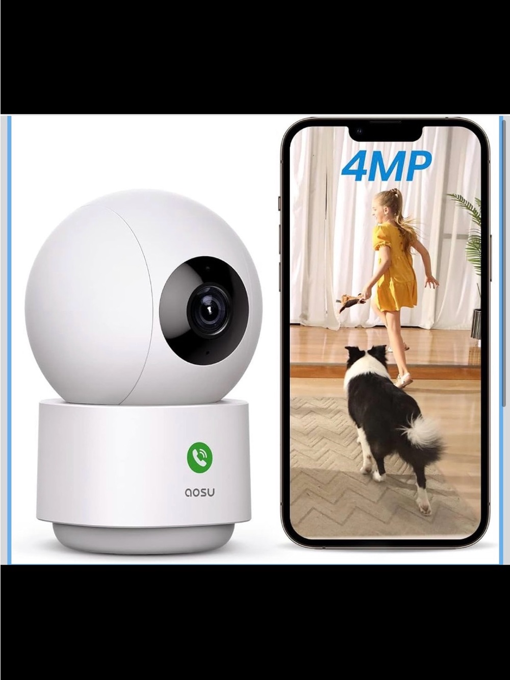 aosu 4MP Indoor Security Camera, 360° Baby & Pet Monitor - New in Box